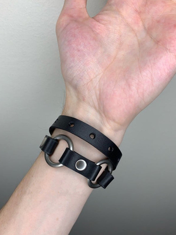 Vintage Leather Cord Choker Clavicle Chain - Black